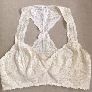 Free People Bralette L Cream Lace